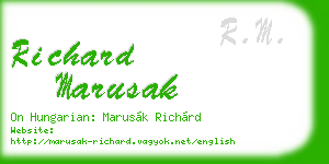richard marusak business card